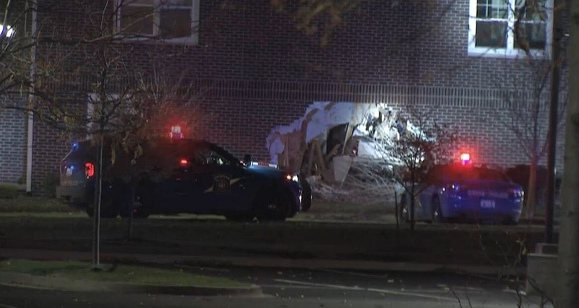 <i>WNEM</i><br/>A nearby Bay City resident recaps a wild chase that ended with a truck crashing into a townhome.