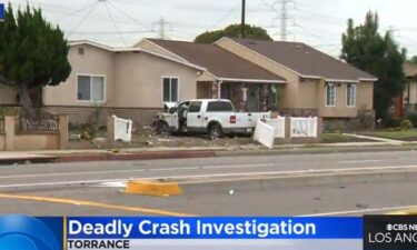 A truck drove through a fence