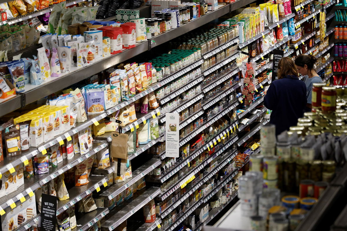 <i>Ting Shen/Xinhua/Getty Images</i><br/>Food prices are still surging . Pictured is a supermarket in Washington