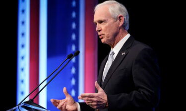 GOP Sen. Ron Johnson speaks during a televised debate on October 13