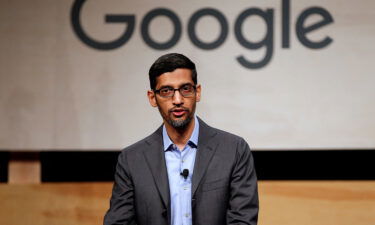 Google CEO Sundar Pichai speaks during a signing ceremony in Dallas