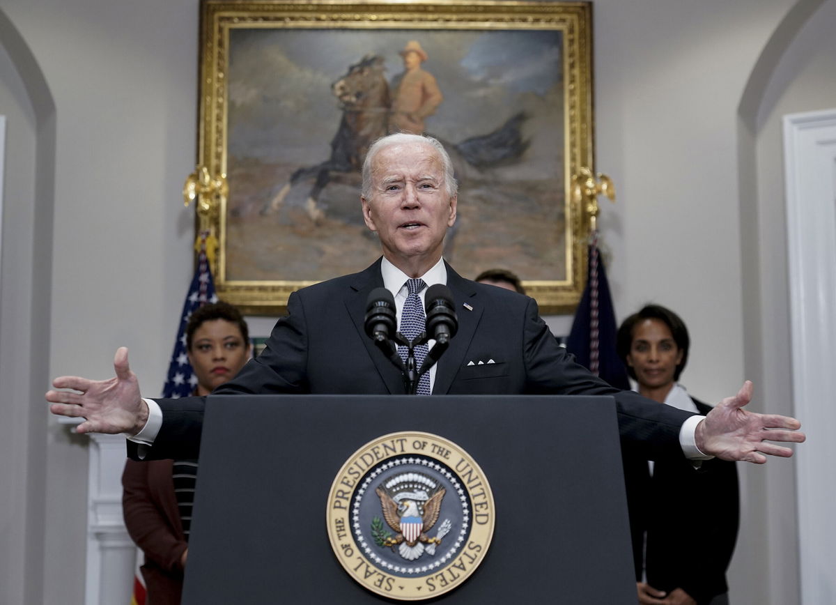 <i>J. Scott Applewhite/AP</i><br/>President Joe Biden speaks about deficit reduction at the White House on October 21.