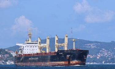 Maltese-flagged ship Rojen passes through the Bosphorus after the Joint Coordination Center comprising representatives of Turkey