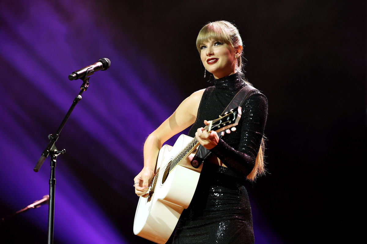 <i>Terry Wyatt/Getty Images</i><br/>Taylor Swift performs onstage during NSAI 2022 Nashville Songwriter Awards in Nashville