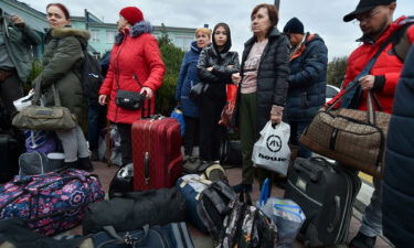 Citizens of Kherson arrive at the railway station in Dzhankoi