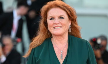 Sarah Ferguson attends "The Son" red carpet at the 79th Venice International Film Festival on September 7 in Venice