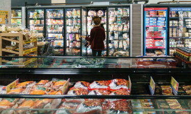 Shoppers are seen in a Kroger supermarket on October 14