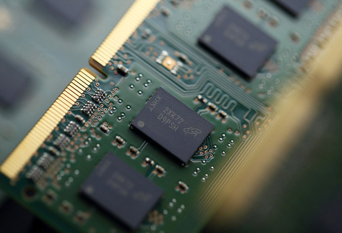 <i>Tomohiro Ohsumi/Bloomberg/Getty Images</i><br/>Micron Technology Inc. chips are arranged for a photograph in Tokyo