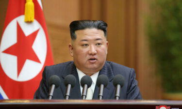 North Korea fired at least one ballistic missile over Japan on October 4. Kim Jong Un is seen here on September 8 in Pyongyang