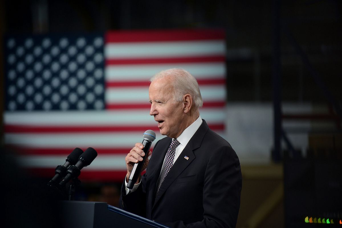 US President Joe Biden speaks at an IBM facility in Poughkeepsie