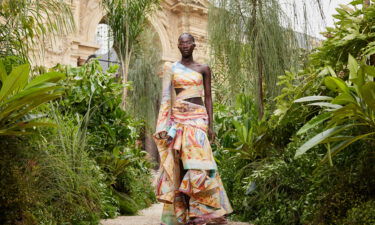 A model walks the runway during the Zimmermann Spring-Summer 2023 show as part of Paris Fashion Week on October 03.