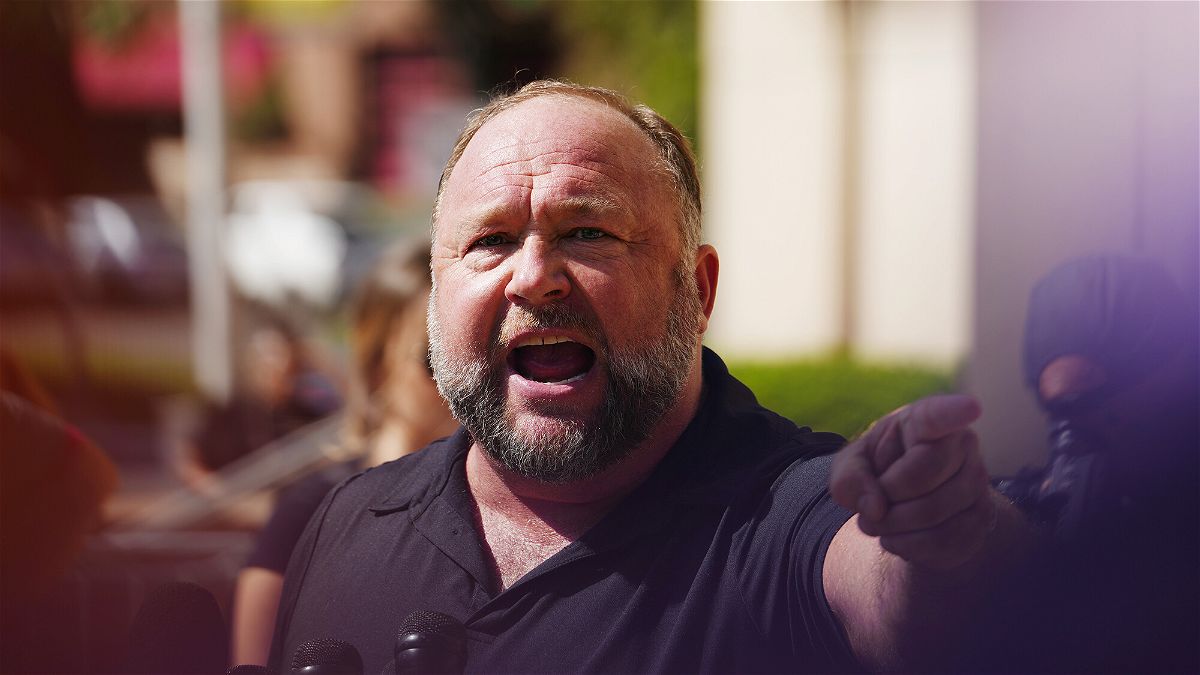 A jury has reached a decision on how much talk show host Alex Jones should pay eight families of Sandy Hook Elementary School shooting victims and one first responder. Jones is seen here on September 21 in Waterbury
