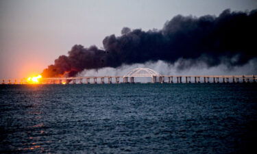 Explosion causes fire at the Kerch bridge in the Kerch Strait