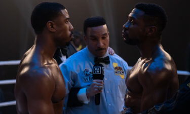 Michael B. Jordan stars as Adonis Creed and Jonathan Majors as Damian Anderson in "Creed III."