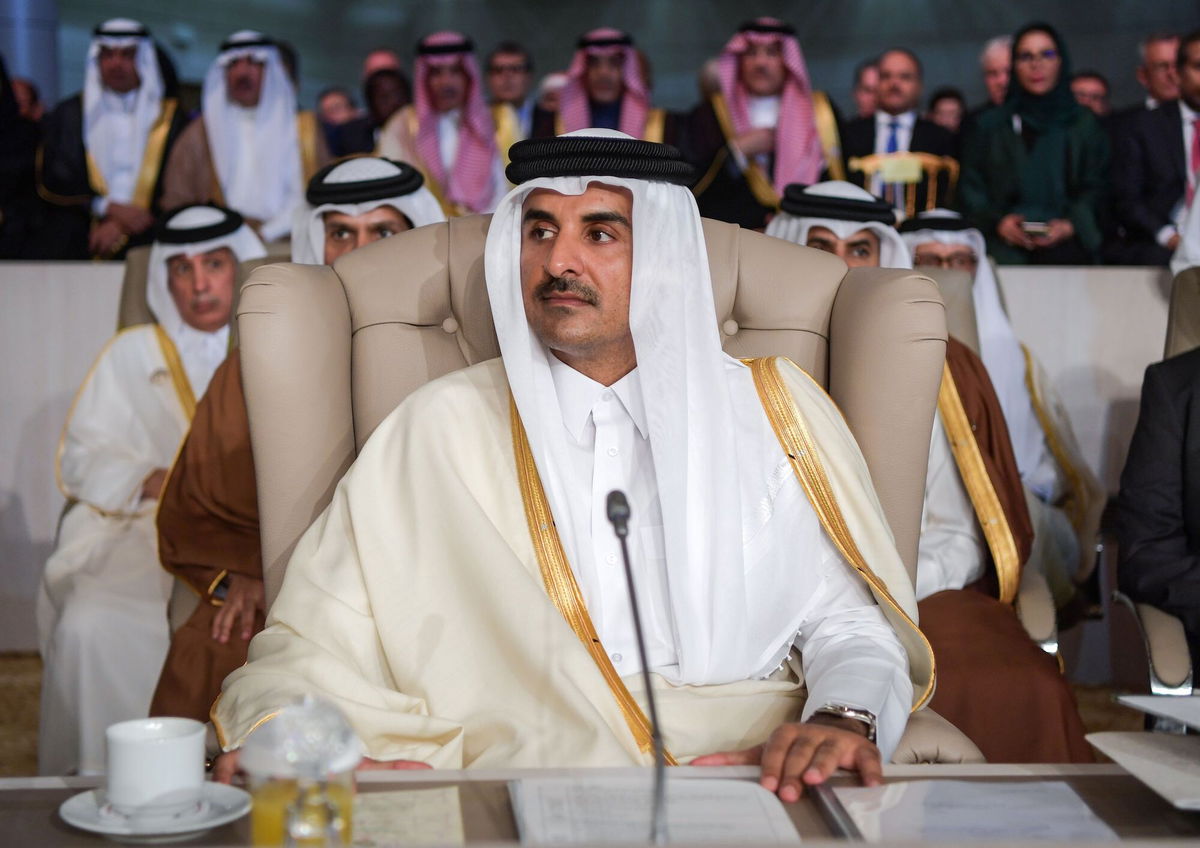 <i>Fethi Belaid/Pool/AFP/Getty Images</i><br/>Qatar's Emir Sheikh Tamim al-Thani met with Russian President Vladimir Putin on the sidelines of a conference in Astana