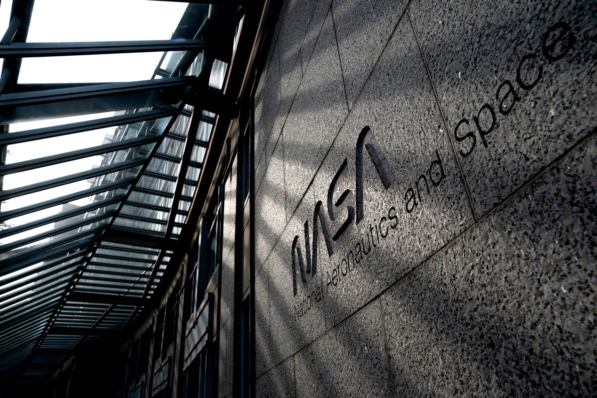 The NASA logo is seen at its headquarters in Washington, DC, on June 7, 2022. (Photo by Stefani Reynolds / AFP) (Photo by STEFANI REYNOLDS/AFP via Getty Images)