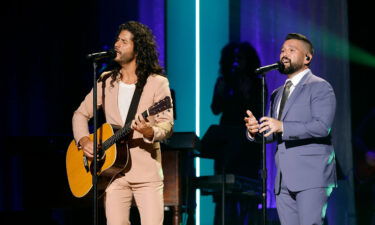 Dan Smyers (left) and Shay Mooney of Dan + Shay perform during the 15th Annual Academy of Country Music Honors at Ryman Auditorium on August 24 in Nashville.