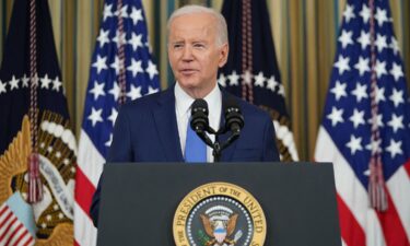 President Joe Biden speaks at a White House news conference on November 9.