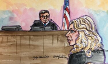 Seen here is a sketch of Elizabeth Holmes' sentencing on November 18. Holmes