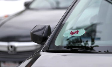 The Lyft logo is displayed on a car in March 2019 in San Francisco