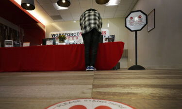 A job seeker checks in at the RedBird Workforce Center in Dallas
