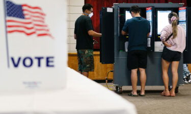 Voters cast ballots at a polling location in Atlanta on November 8. A Georgia appeals court on November 21 left in place a lower court order allowing counties to offer early voting on the Saturday after Thanksgiving in the state's Senate runoff election.