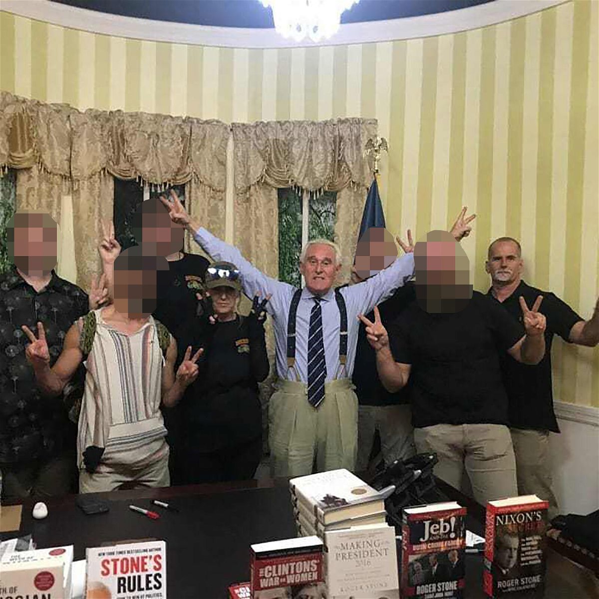 <i>Capitol Terrorists Exposers</i><br/>Roger Stone poses with Connie Meggs and Graydon Young