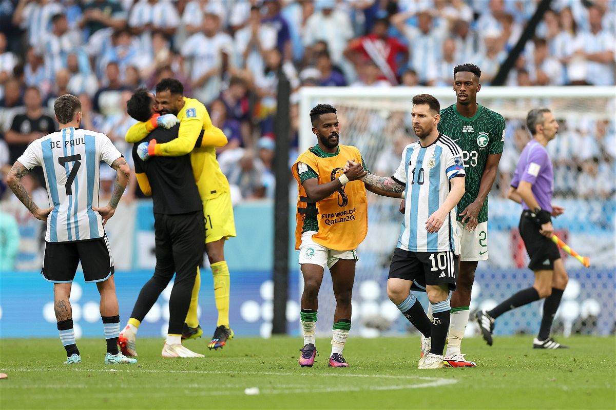 <i>Catherine Ivill/Getty Images</i><br/>Saudi Arabia's victory was its first against South American opposition at the World Cup.