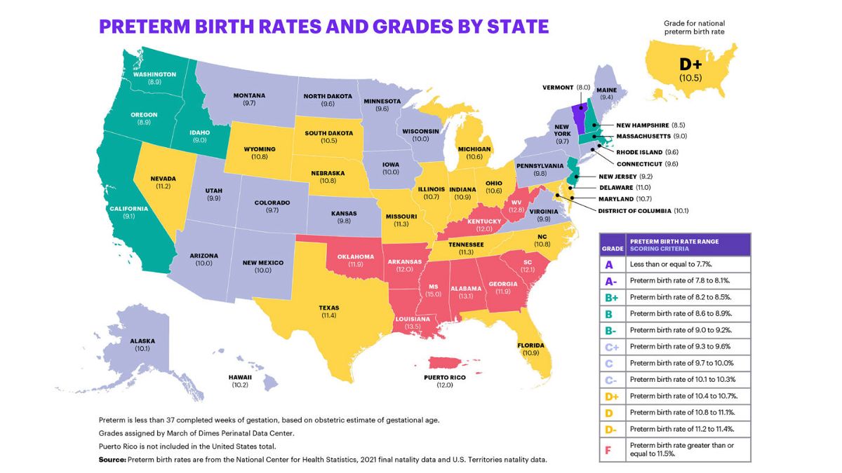 <i>March of Dimes</i><br/>The new March of Dimes report also highlights state-by-state differences in the rate of babies born prematurely across the country.