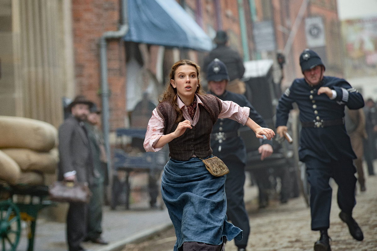 <i>Alex Bailey/Netflix</i><br/>Millie Bobby Brown as Enola Holmes in the Netflix movie 