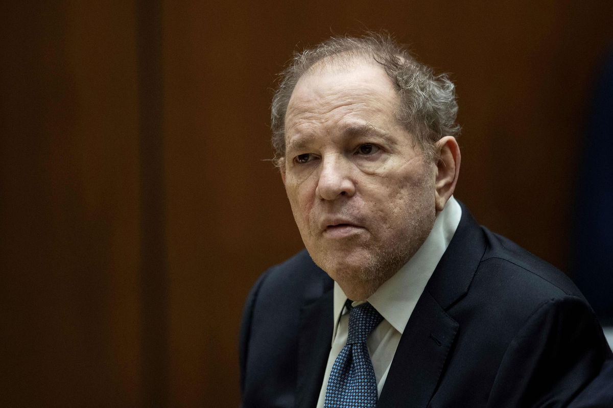 <i>Etienne Laurent/Pool/AFP/Getty Images</i><br/>Harvey Weinstein is seen here in court in Los Angeles. The judge overseeing Harvey Weinstein's sexual assault trial in Los Angeles dropped four of the 11 charges against him on November 15.
