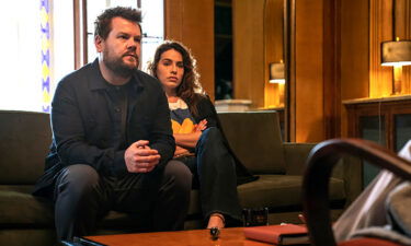 James Corden (left) and Melia Kreiling are pictured here in Amazon's dark comedy "Mammals."