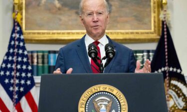 President Joe Biden speaks in the Roosevelt Room of the White House in Washington