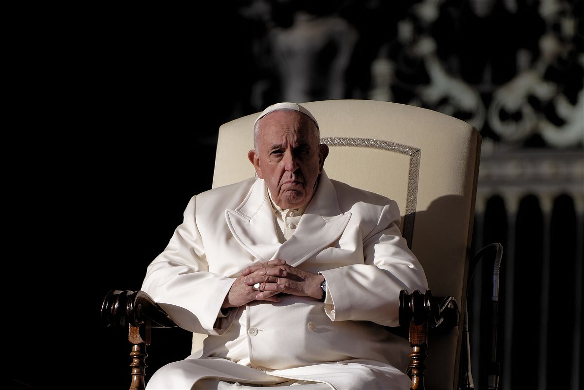 <i>Massimo Valicchia/NurPhoto/Getty Images</i><br/>Pope Francis was secretly taped during a phone call with one of his cardinals. The Pope here attends his weekly general audience in St. Peter's Square at The Vatican on November 23.