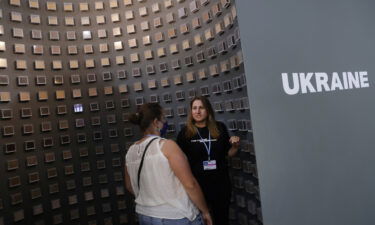 Ukraine's COP27 pavilion includes a display of its soils