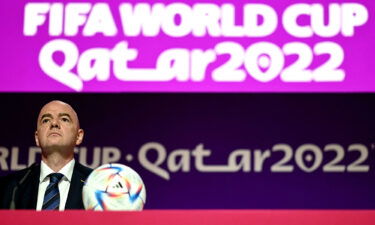 FIFA President Gianni Infantino attends a press conference at the Qatar National Convention Center (QNCC) in Doha on November 19.