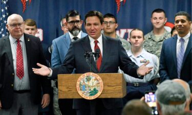 Florida Gov. Ron DeSantis speaks in Fort Walton Beach