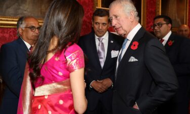 King Charles is seen at a Buckingham Palace reception marking 50 years since thousands of Ugandan Asians were resettled in Britain after being forced out by former Ugandan President Idi Amin.