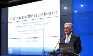 Chair of the U.S. Federal Reserve Jerome Powell speaks at the Brookings Institution on November 30 in Washington