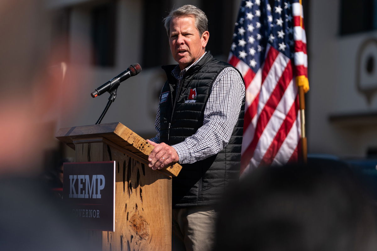 <i>Elijah Nouvelage/Getty Images</i><br/>Georgia Republican Gov. Brian Kemp testified for roughly three hours on November 15 before an Atlanta-area special grand jury.