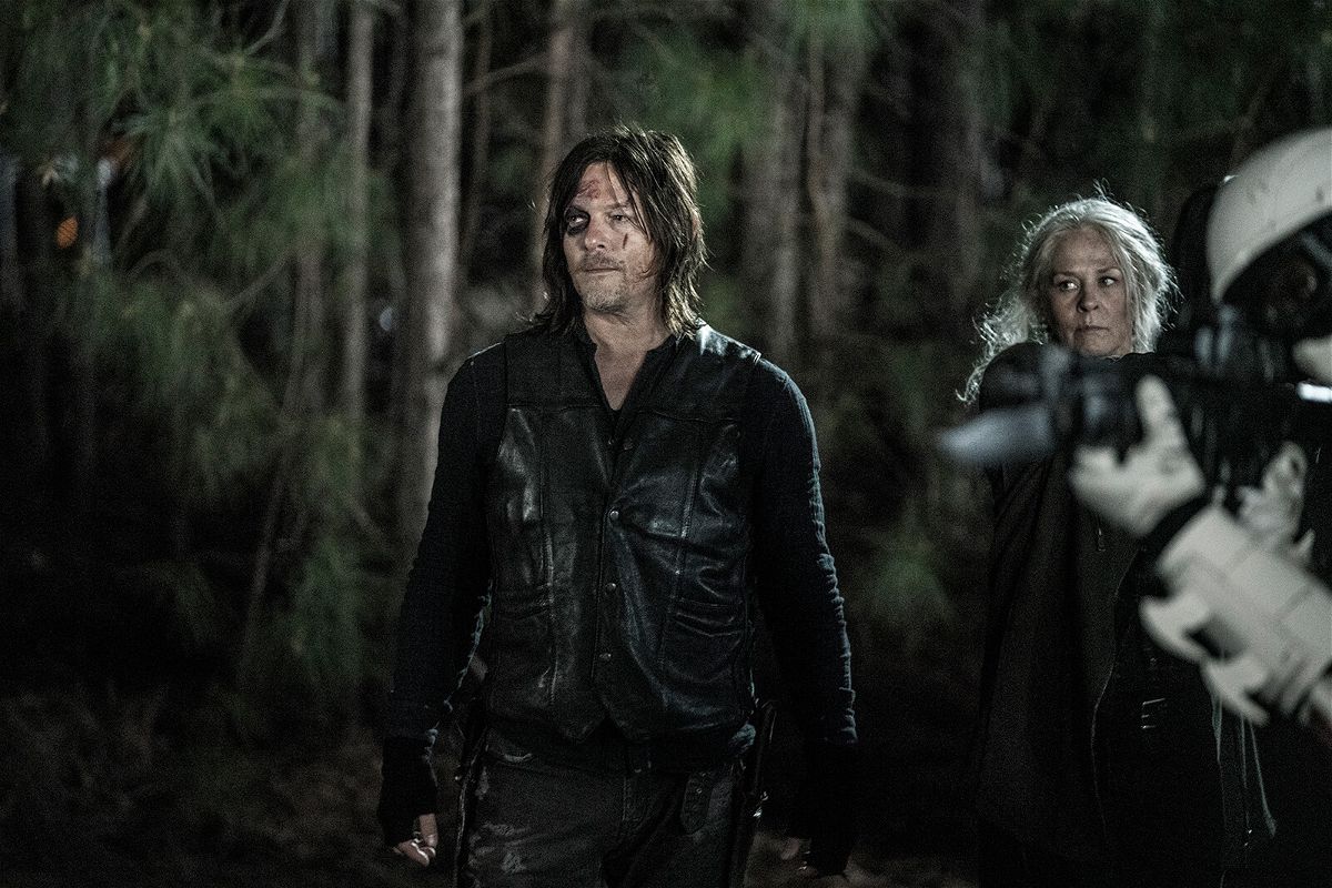 <i>Jace Downs/AMC</i><br/>Norman Reedus and Melissa McBride in the series finale of 