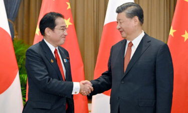 Japanese Prime Minister Fumio Kishida meets Chinese leader Xi Jinping on the sidelines of the Asia-Pacific Economic Cooperation (APEC) summit in Bangkok on November 17.