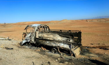 The aftermath of Turkish airstrikes in Derik