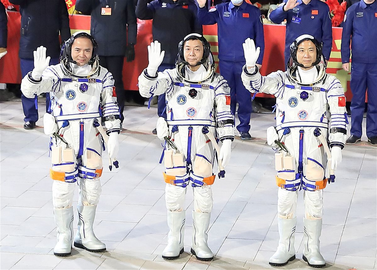 <i>VCG/Getty Images</i><br/>(From left) Chinese astronauts Zhang Lu