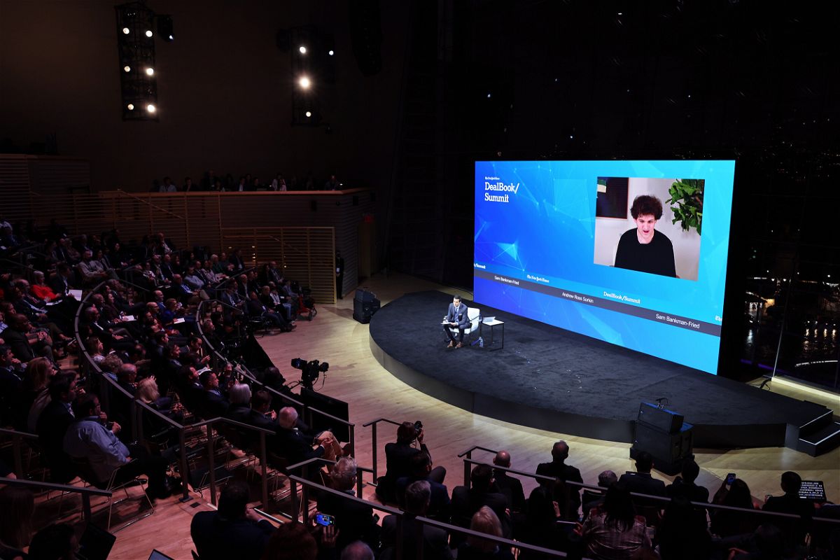 Andrew Ross Sorkin interviews FTX founder Sam Bankman-Fried during the New York Times DealBook Summit. Bankman-Fried said he "didn't ever try to commit fraud on anyone
