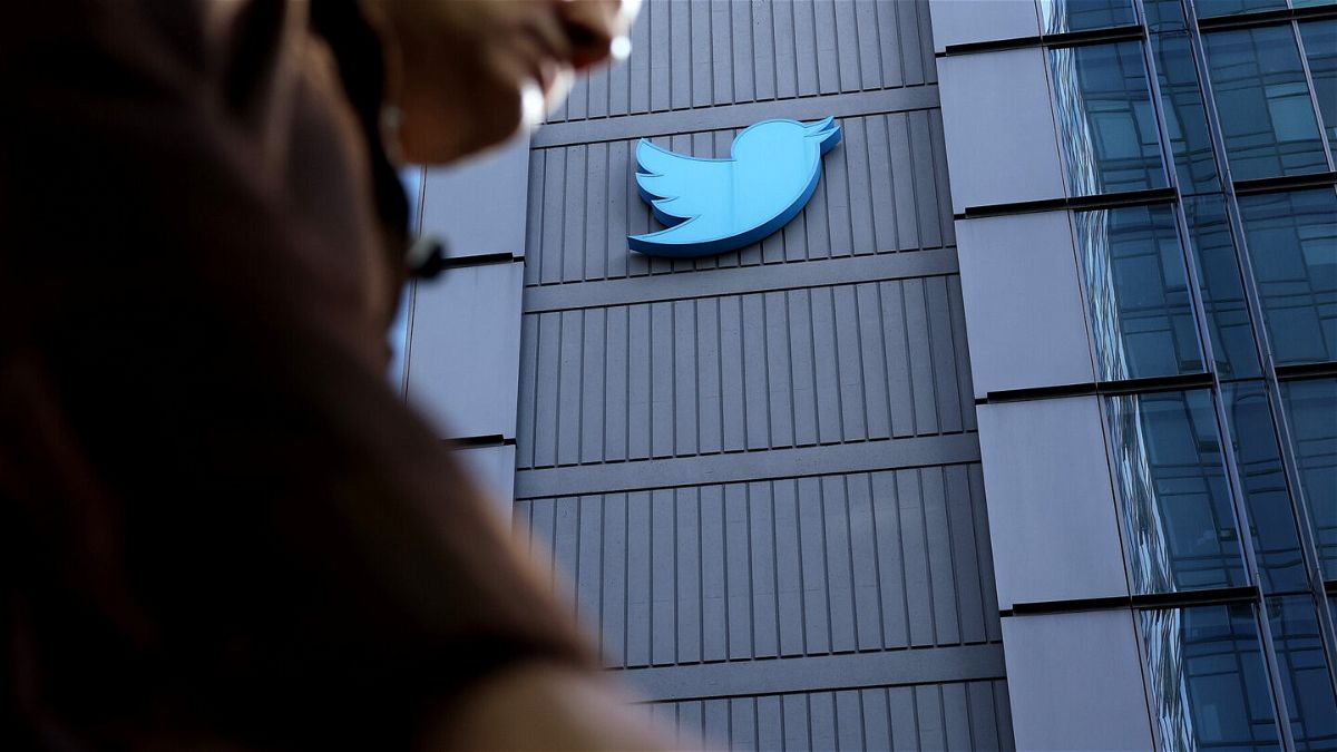 <i>Justin Sullivan/Getty Images</i><br/>The Twitter logo is displayed on the exterior of Twitter headquarters on October 26 in San Francisco