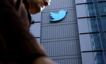 The Twitter logo is displayed on the exterior of Twitter headquarters on October 26 in San Francisco