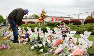 Tops supermarket shooter pleads guilty on Monday. Pictured is a memorial site outside the Tops supermarket in Buffalo