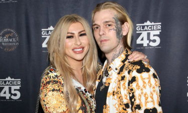 Melanie Martin (left) and Aaron Carter are pictured here in Las Vegas on February 12.