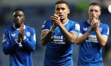 Rangers captain James Tavernier applauds fans after Tuesday's defeat to Ajax.